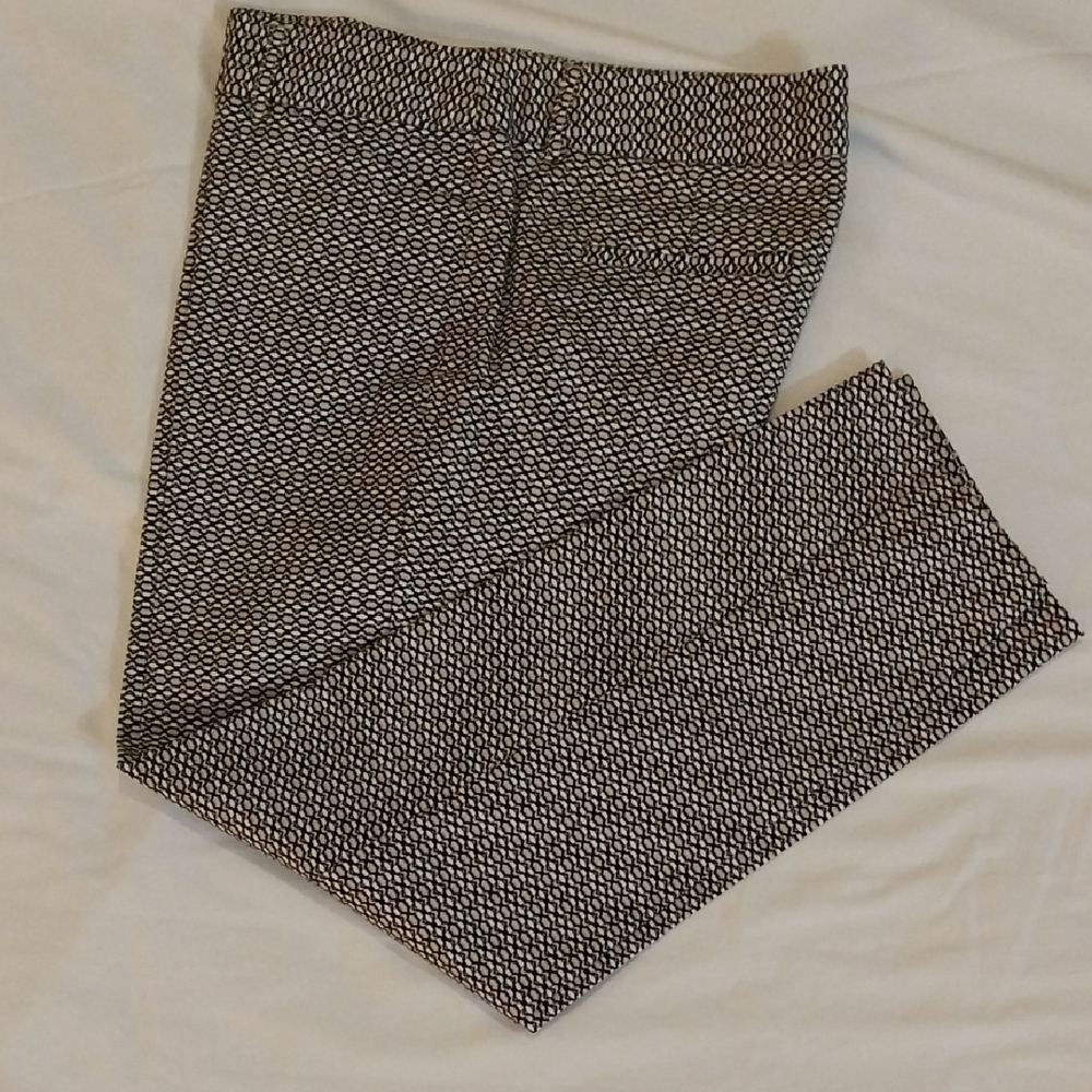Liz Claiborne EMMA Pants Black & Beige Geometic Patterm